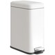 image 1 of HOMCOM 5L Rectangular Compact Bin Steel Body Removable Bucket Quiet-Close Lid w Pedal Lid Rubbish Trash Can Home Office Bedroom Bathroom Living Room Garbage Tidy Clean White | White | 1