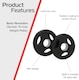 image 2 of Olympic Tri-Grip Rubber Weight Plates Black Pairs Sets 15kg 2.5kg PAIR 5kg PAIR