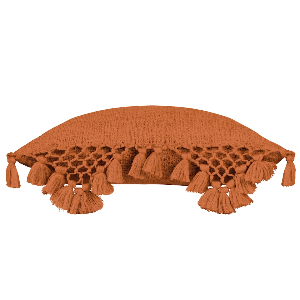 image 1 of Yard Anko Macramé Tassel Cushion, Pecan, 45 x 45cm