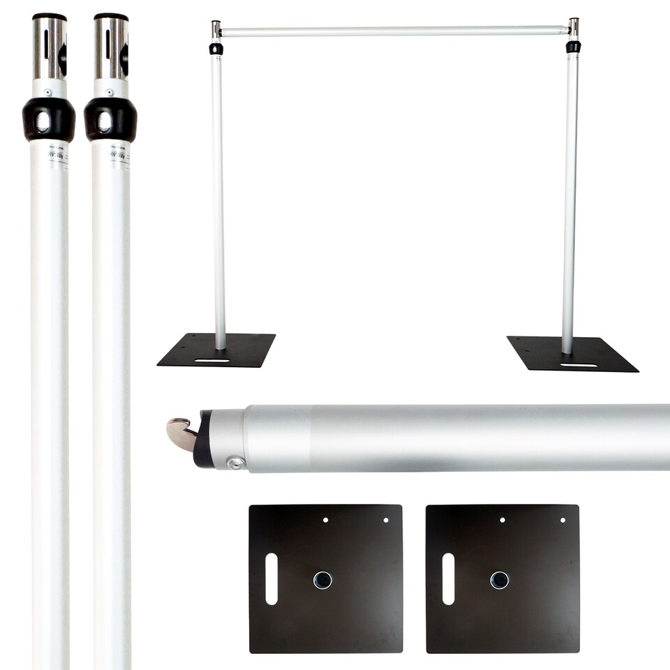 image 1 of Portable Pipe & Drape Frame, Backdrop Stand Set for Weddings - 4m x 4m