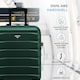 image 4 of Flight Knight Suitcase Set, Large Suitcase, Extra Large Suitcase, Cabin Suitcase 55x40x20cm - 60+ Airlines Approved - EasyJet, Jet2, Ryanair Priority Carry On Green | Forest Green/Black  | Large
