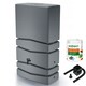 image 1 of Water Butt Kit with Tap, Diverter & Bio Cleaner –  Rainwater Collector for Garden, Balcony & Terrace – Durable Plastic Water Storage Tank | Grey | 350L