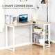 image 5 of HOMCOM Folding Desk, L Shaped Desk, Corner Computer Desk with 2-Tier Storage Shelf for Home Office, Study Room, Workstation, Easy Assembly, 120 x 72.5 x 76.5cm, Oak Tone
