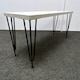 image 4 of Grey Dining Table with Hairpin Legs, Bench & 4 Black Velvet Chairs Set for Kitchen & Dining Room Grey