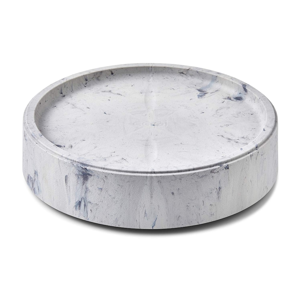 image 1 of Capi White Marble-Effect Plant Pot Trolley, 120 kg Capacity