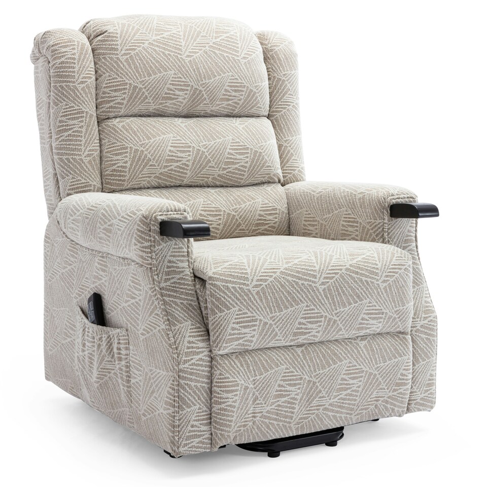 image 1 of Ashfield Electric Fabric Dual Motor Rise Recliner Lift Mobility Chair (Cream)