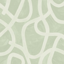 Holden Décor Linear Swirl Wallpaper - Sage Green - 10m x 53cm Green