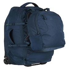 Mountain Warehouse Wheelie 50L + 20L Rucksack Backpack Detachable Daypack Wheels Blue | Navy