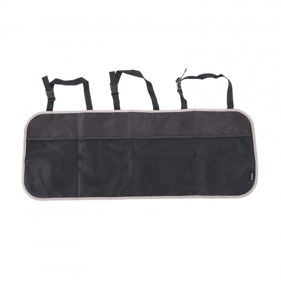 image 1 of Oypla Universal 4 Mesh Pocket Hanging Car Boot Storage Organiser Tidy Black