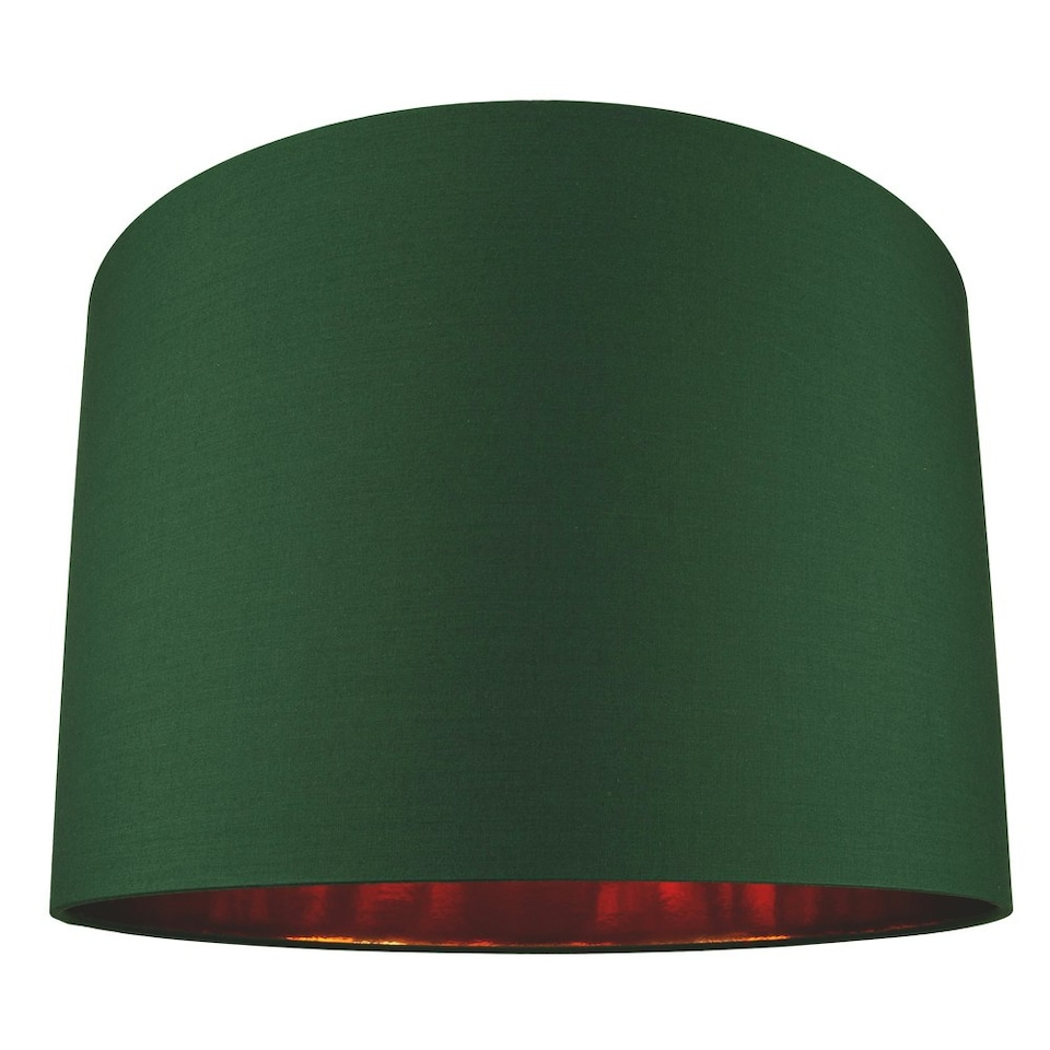 image 1 of Modern Forest Green Cotton 16" Floor/Pendant Lamp Shade with Shiny Copper Inner