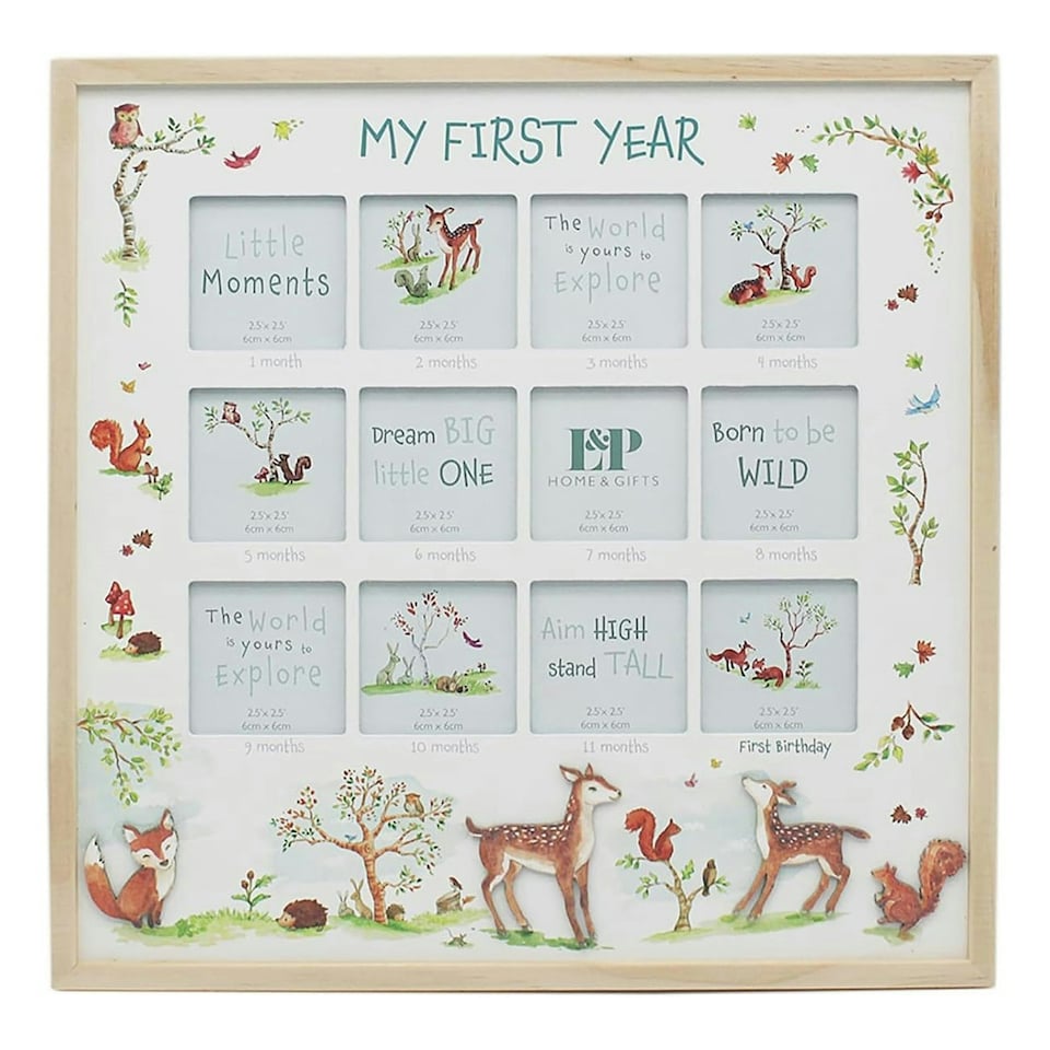 image 1 of Lesser & Pavey Wooden Photo Frame My 1st Year Brown | One Size