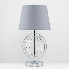 ValueLights Rothwell Pair of Silver Table Lamp Silver Shade