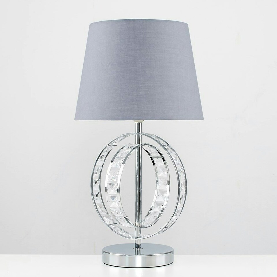image 1 of ValueLights Rothwell Pair of Silver Table Lamp Silver Shade