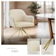 image 4 of Lounge Armchair Living Room Accent Chair 360 Swivel Slim Steel Legs Velvet Fabric | Cream | cream/gold | 6