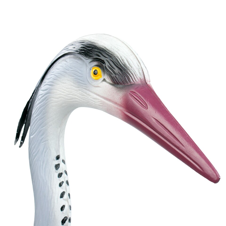 image 1 of Twin Pack Pond Decoy Realistic Owl And Heron Pest Deterrent Scarer Koi Carp Fish