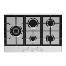 Statesman GH175SS 5 Burner Gas Hob Cooktop, Front Dial Control, Automatic Ignition, Stainless Steel