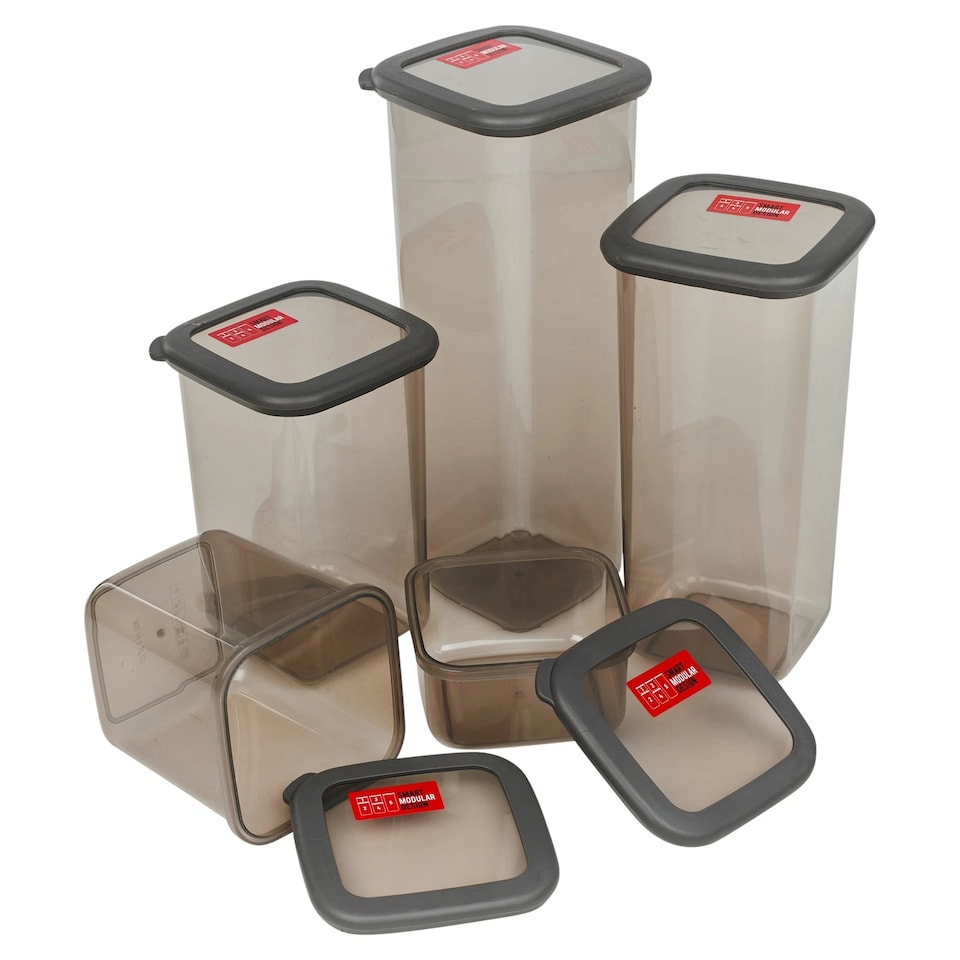 image 1 of 5Pc Airtight Stackable Food Storage Container Kitchen Set BPA Free Cupboard Pack