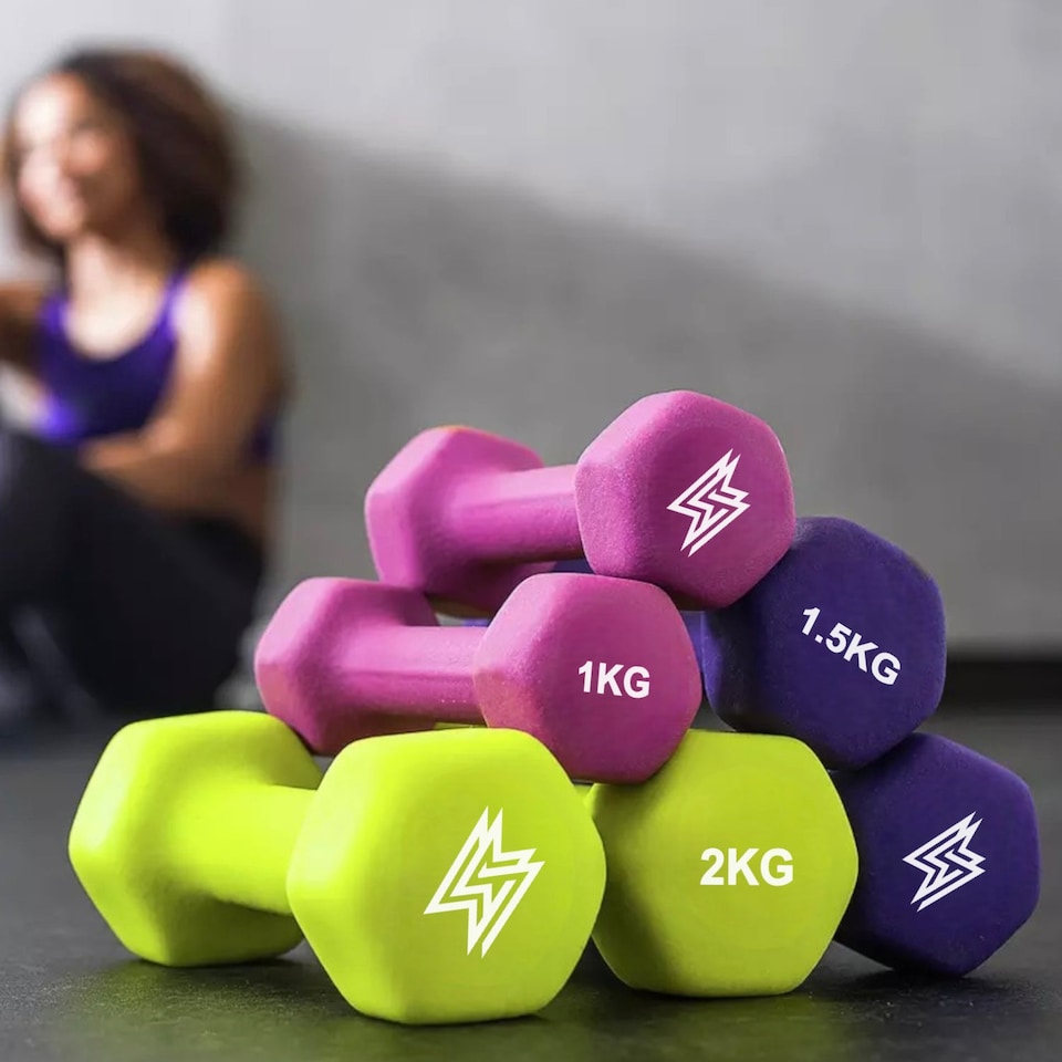 image 1 of GYM SETS Neoprene Dumbbell Pairs | 2x 4kg (Pair)