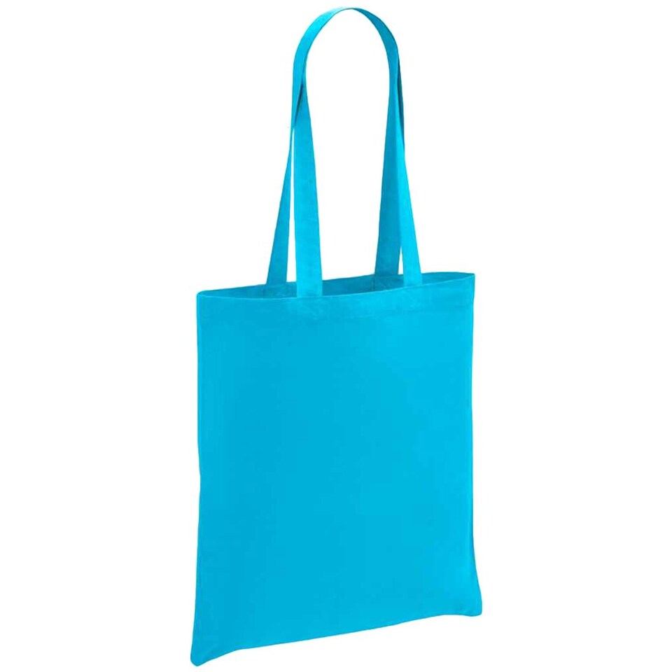Brand Lab Cotton Long Handle Shopper Bag - Turquoise - One Size Blue