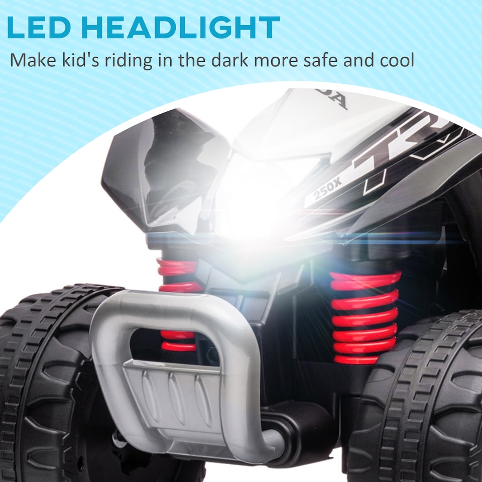 image 1 of AIYAPLAY Electric Car for Kids, Honda Licensed Kids Electric Quad Bike, 6V Ride on Car ATV Toy with LED Light, Horn, for 1.5-3 Years, Black