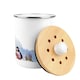 image 5 of Seaside Puffins Food Waste Caddy - Metal 2L Decorative Kitchen Compost Bin