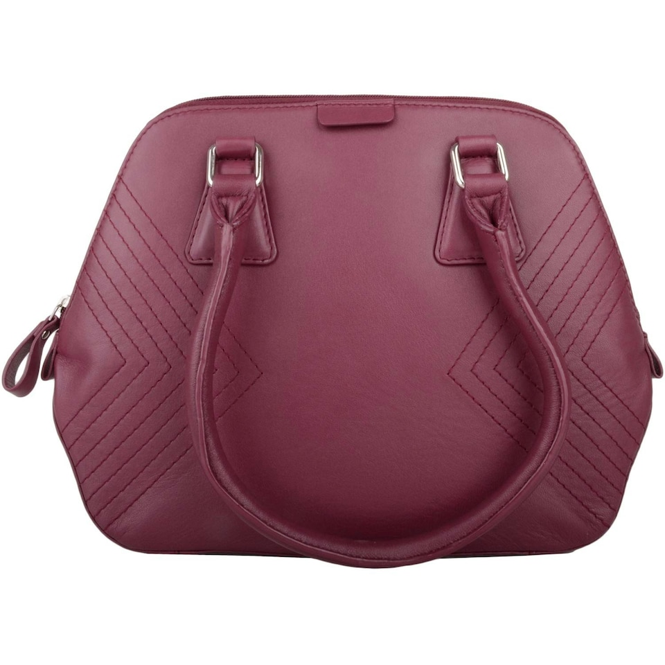 image 1 of Premium Soft Leather Large Hand Bag with Stitch Detail Pattern Grey | Grey