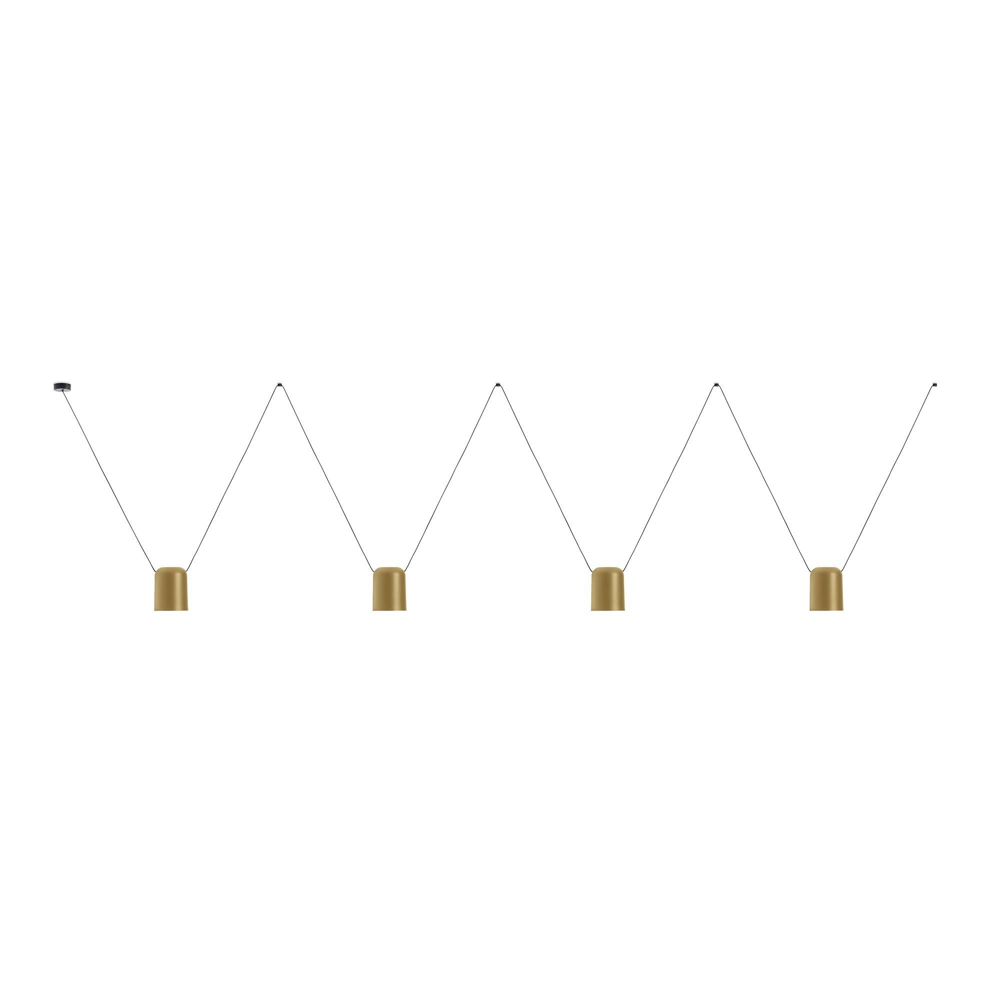 Attic Decorative Hanging Ceiling Pendant Matt Black Painted Gold 4x E27 / 175cm x 800cm - Special Offer