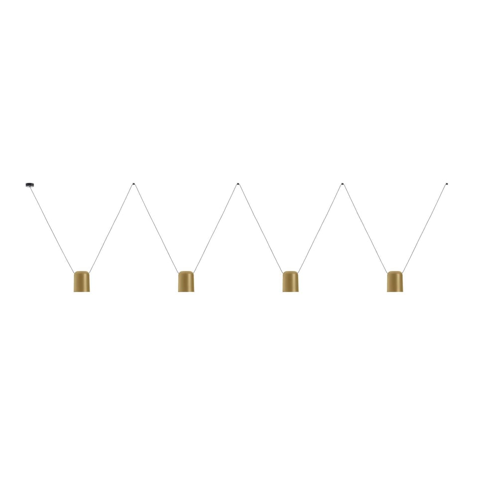 Attic Decorative Hanging Ceiling Pendant Matt Black Painted Gold 4x E27 / 175cm x 800cm - Special Offer