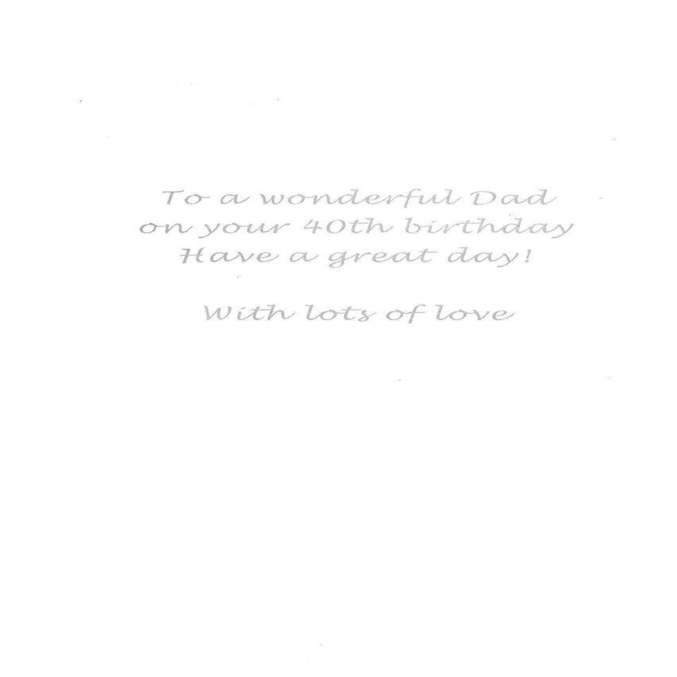 image 1 of Dad 40th Special Birthday Greeting Card Hand-Finished Champagne Cards
