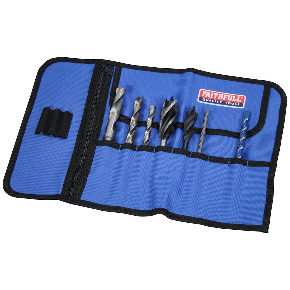 image 1 of Faithfull Bit Roll - Multi Colour - 9 Pockets, 27 x 42cm Multi