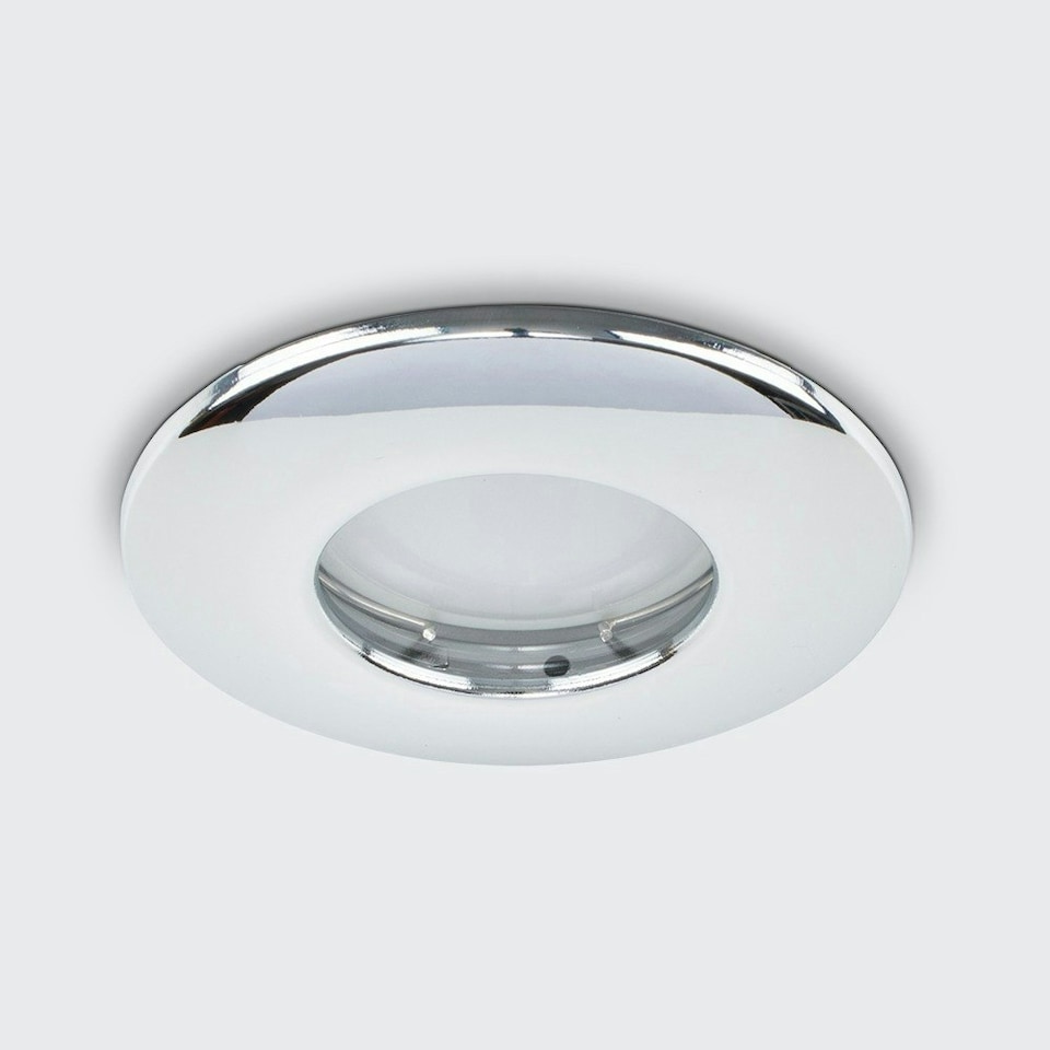 image 1 of ValueLights Downlight Fire Rated IP65 Silver Bathroom Ceiling Downlight