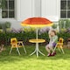 image 6 of Outsunny Kids Bistro Table and Chair Set w/ Lion Theme, Adjustable Parasol