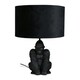 image 3 of ValueLights Gus Painted Black Table Lamp with Medium Black Drum Shade