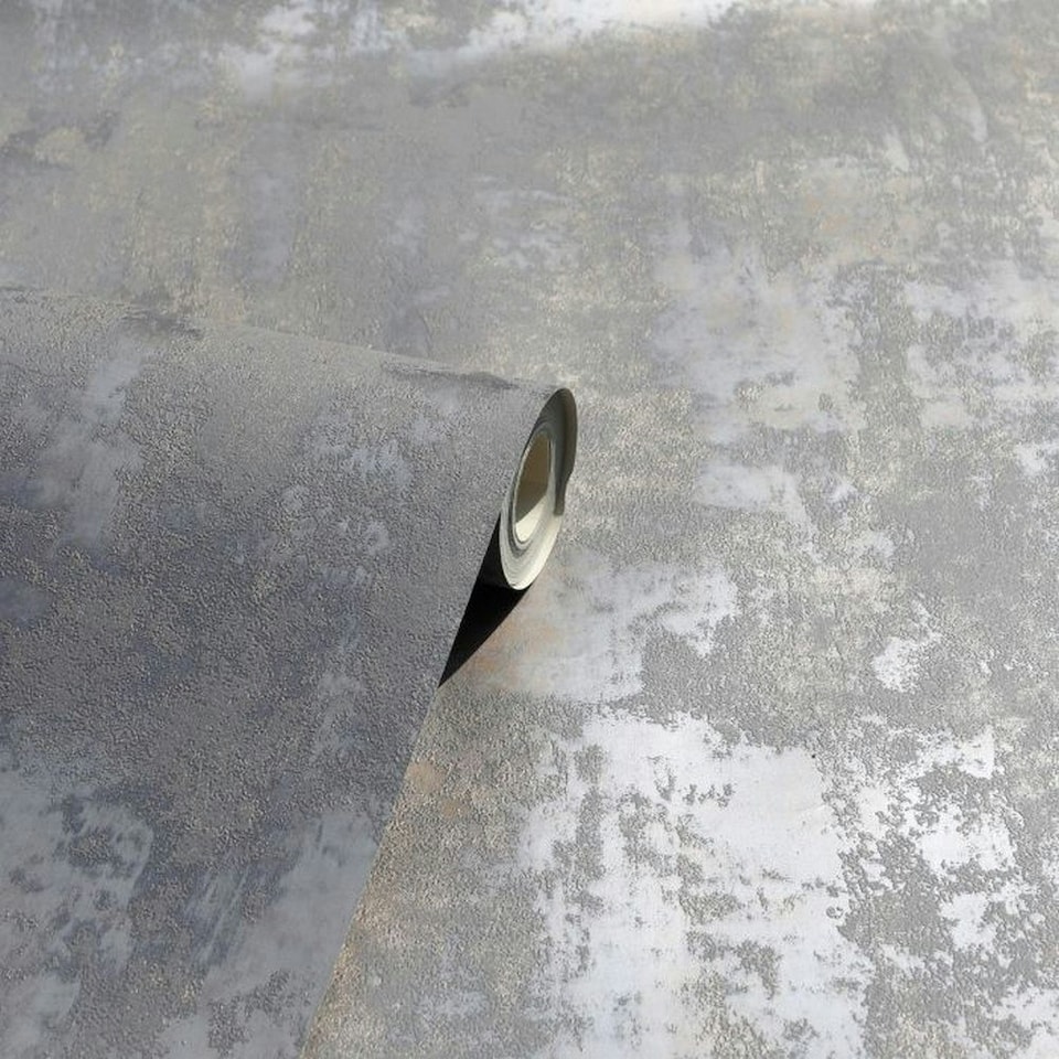 image 1 of Arthouse Stone Effect Textured Wallpaper - Charcoal - 10m x 53cm Black