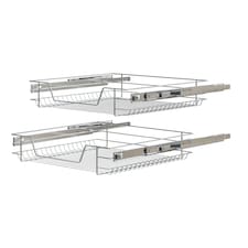 Living and Home 2Pcs Metal Sliding Pull Out Wire Basket Organizer For 500mm Cabinet | Silver