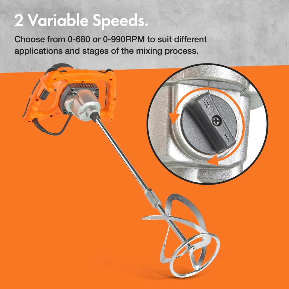 image 1 of VonHaus Paddle Mixer Drill 1600w with Gear Selection and 2 Stage Safety Switch