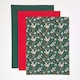 image 2 of Homescapes Festive Forest Green Set of 3 Christmas Tea Towels Green