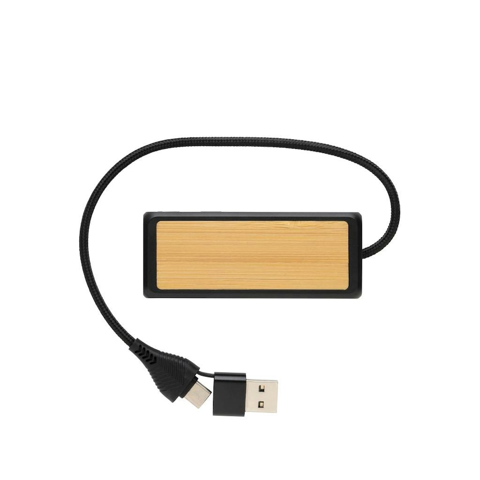 image 1 of XD Collection Link Bamboo USB Hub - Black - One Size