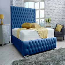 Dino Plush King Bed Frame - Blue