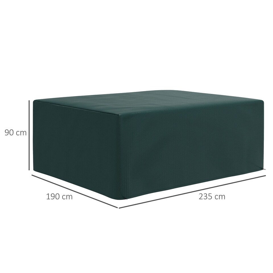 image 1 of Outsunny 235x190x90cm Large Patio Set Outdoor Garden Furniture Cover Green | Green | Dark Green
