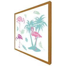 Palm & flamingo (Picture Frame) Brown | Oak | XL