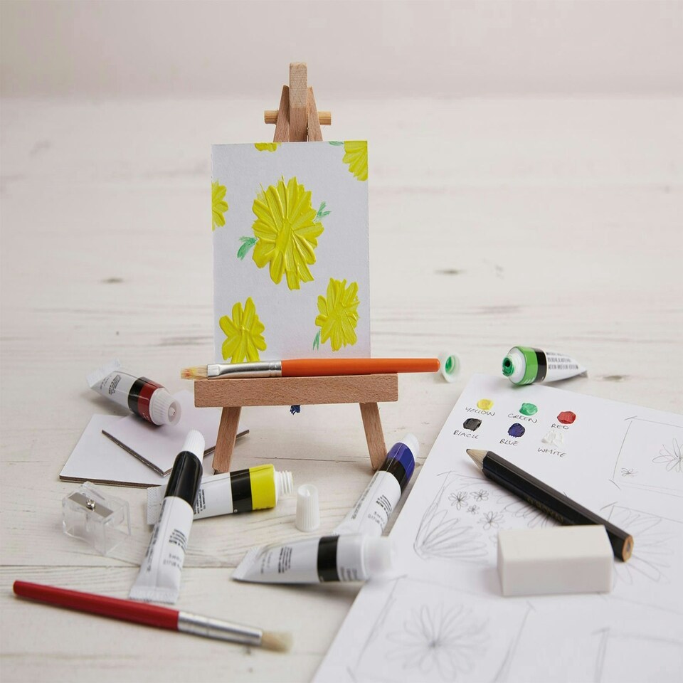 image 1 of Bee & Bumble Mini Easel Paint Box, Multicoloured, Single Craft Kit