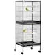 image 1 of PawHut 2 In 1 Large Bird Cage Aviary with Wheels, Slide-out Trays Wood Perches