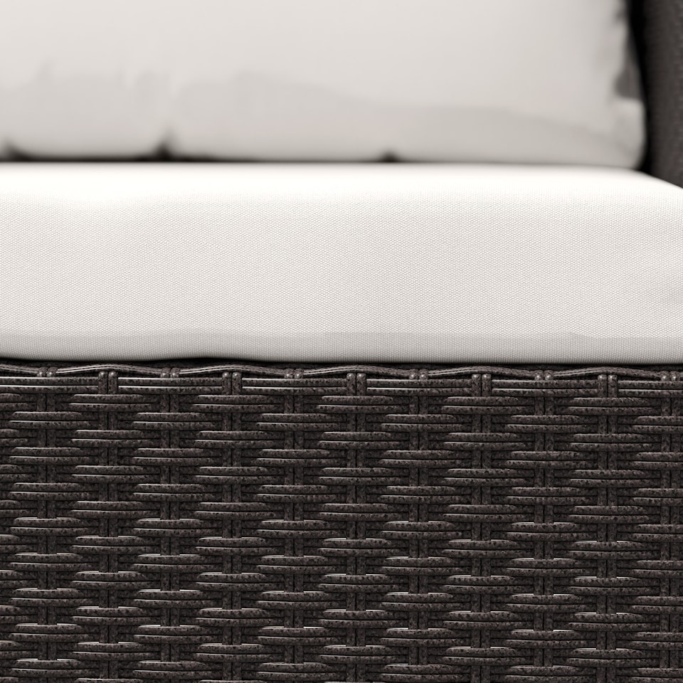 image 1 of Outsunny 3 Pieces Rattan Bistro Set with 4 Cushions, Wicker Garden Furniture Set, Glass Top Coffee Table and Chairs for Outdoor Patio, Balcony, Terrace and Conservatory, Brown