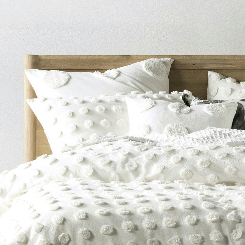 image 1 of Linen House Haze Tufted Single Duvet Cover Set