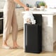 image 2 of HOMCOM 45L Sensor Bin, Metal Kitchen Bin with Automatic Soft Close Lid and Fingerprint-Proof for Recycling and Waste, Black | Black | Black