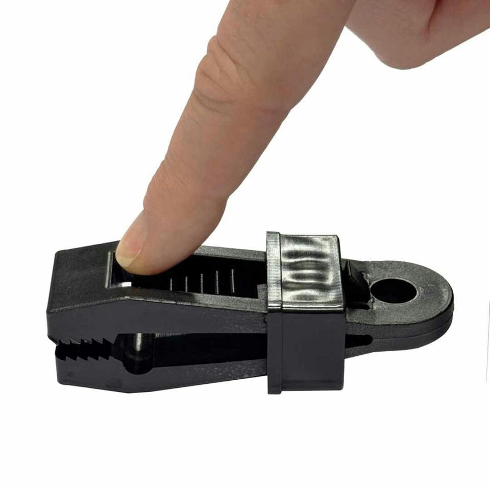 image 1 of Tent Groundsheet Pegging Clamps Pack Of 4 Black