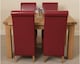 image 3 of Richmond 140-220cm Oak Extending Dining Table & 4 Montana Leather Chairs | Red | Red