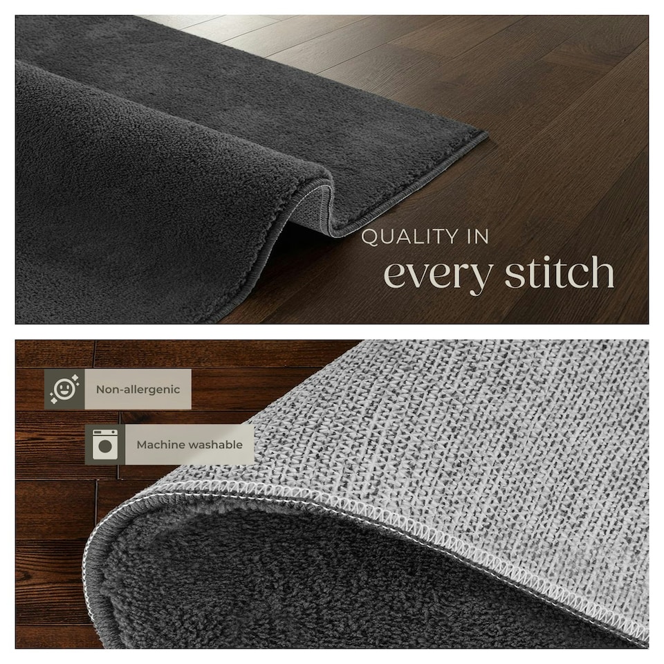 image 1 of Rug Zonelle - short pile and ultra-soft, rectangular or round Grey | Anthracite | 200 x 290 cm