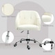 image 6 of HOMCOM Vanity Swivel Chair, Teddy Fleece Office Desk Chair with Adjustable Height for Home, Study, Bedroom, Makeup, Cream White